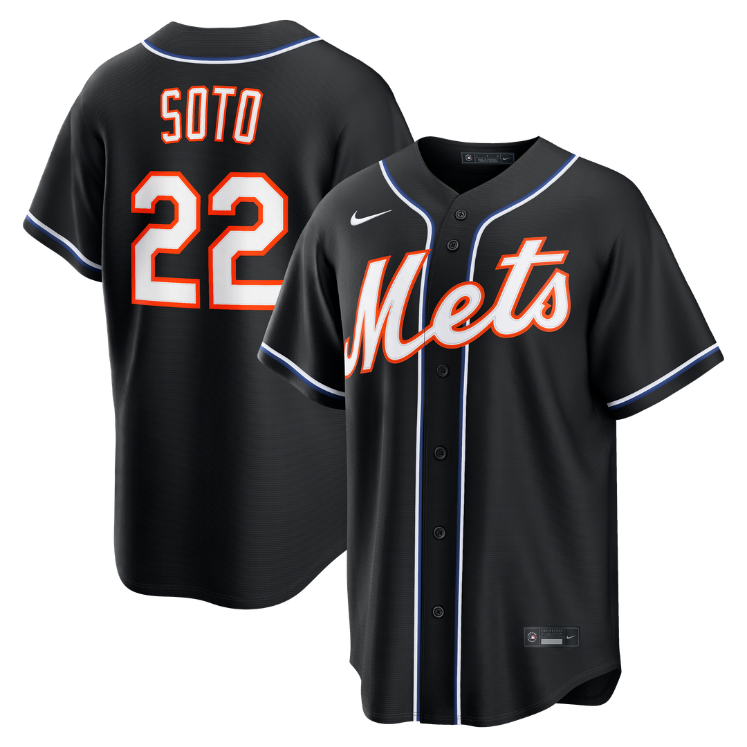 New York Mets Juan Soto Fashion Replica Black Out Baseball Jersey