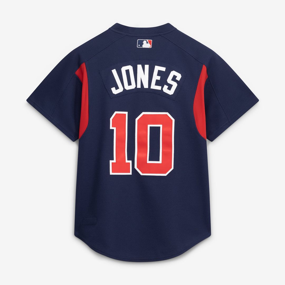 Atlanta Braves Chipper Jones Navy Authentic Batting Practice Baseball Jersey | MLB Baseball Jersey