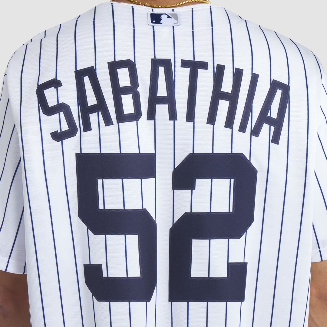 New York Yankees CC Sabathia White 2025 Baseball Hall of Fame Name & Number Retired Replica Baseball Jersey | MLB Baseball Jersey