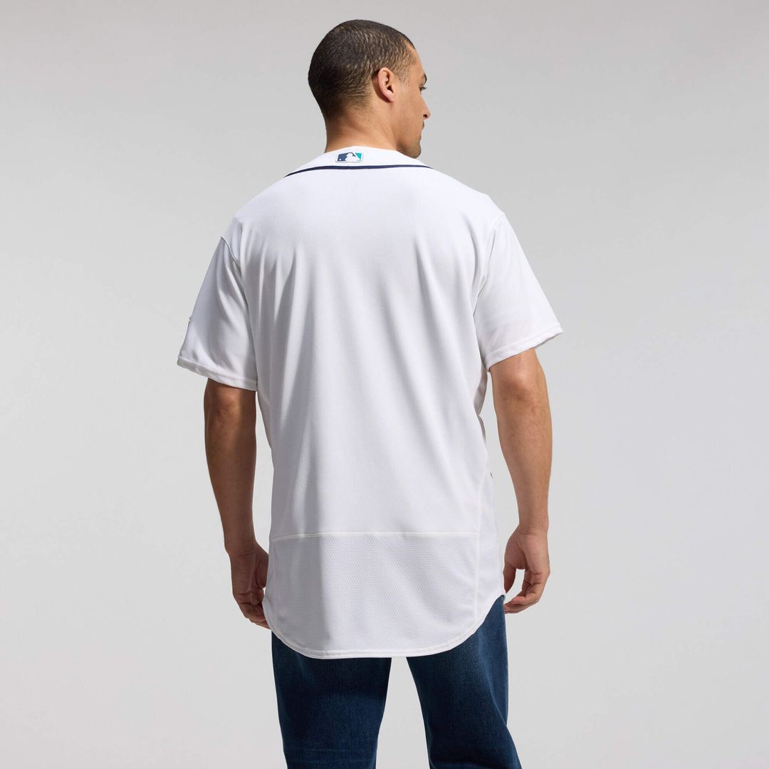 Seattle Mariners White 50th Anniversary Patch Home Authentic Baseball Jersey | MLB Baseball Jersey