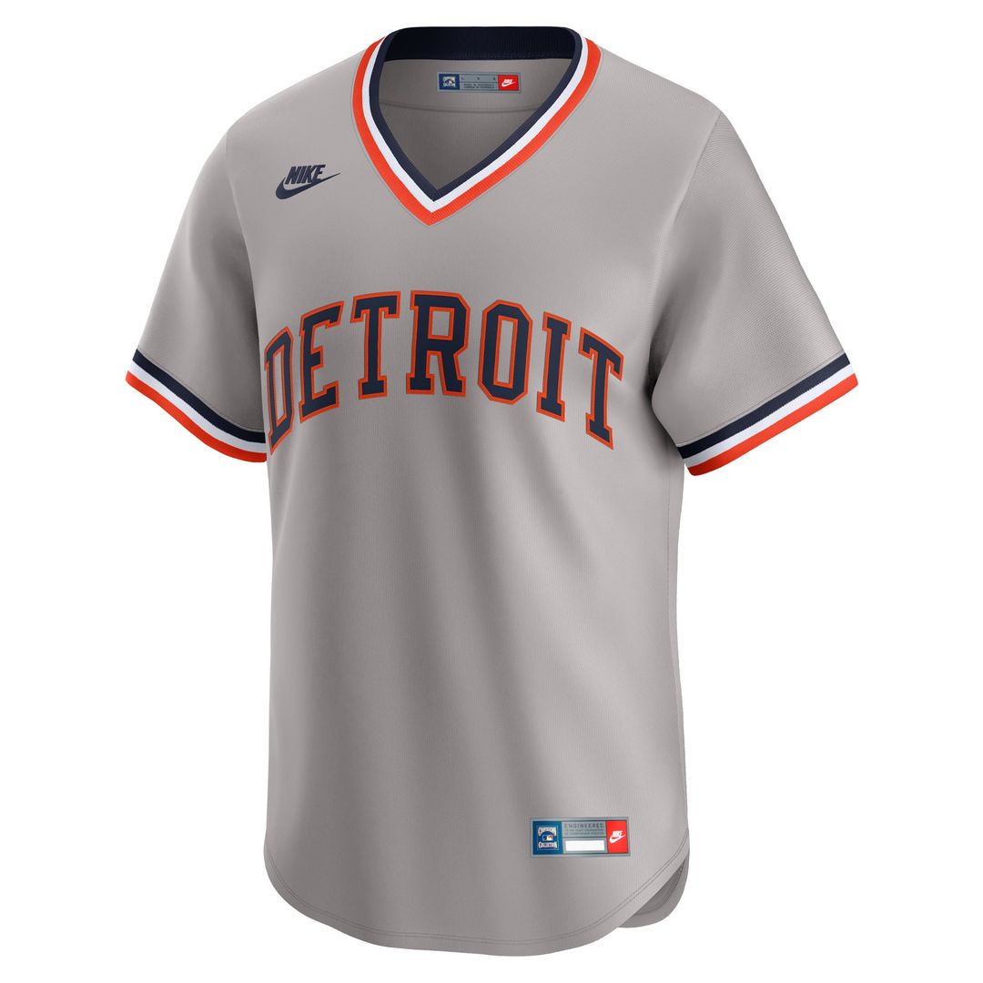 Detroit Tigers Gray Cooperstown Collection Limited Baseball Jersey | MLB Baseball Jersey