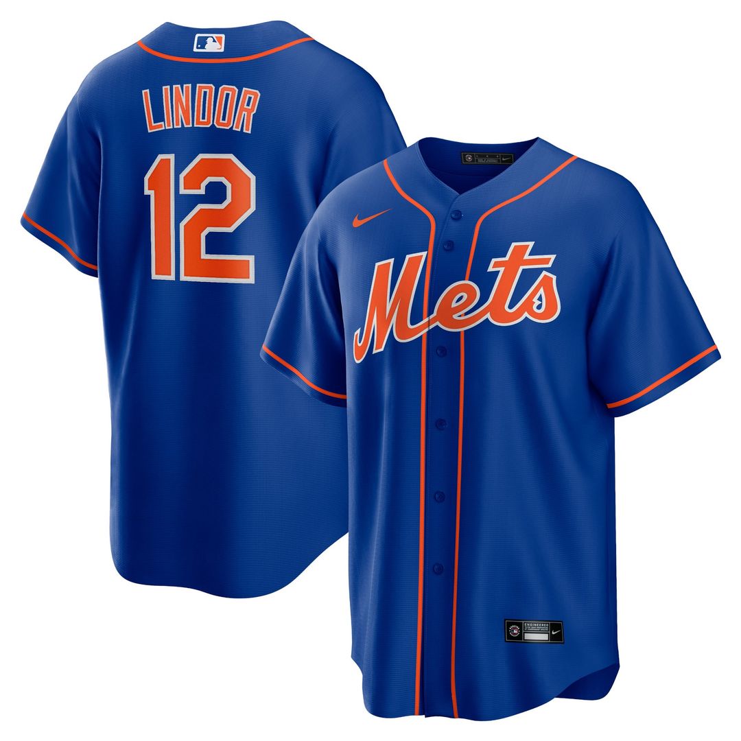 New York Mets Francisco Lindor Royal Big & Tall Alternate Replica Baseball Jersey