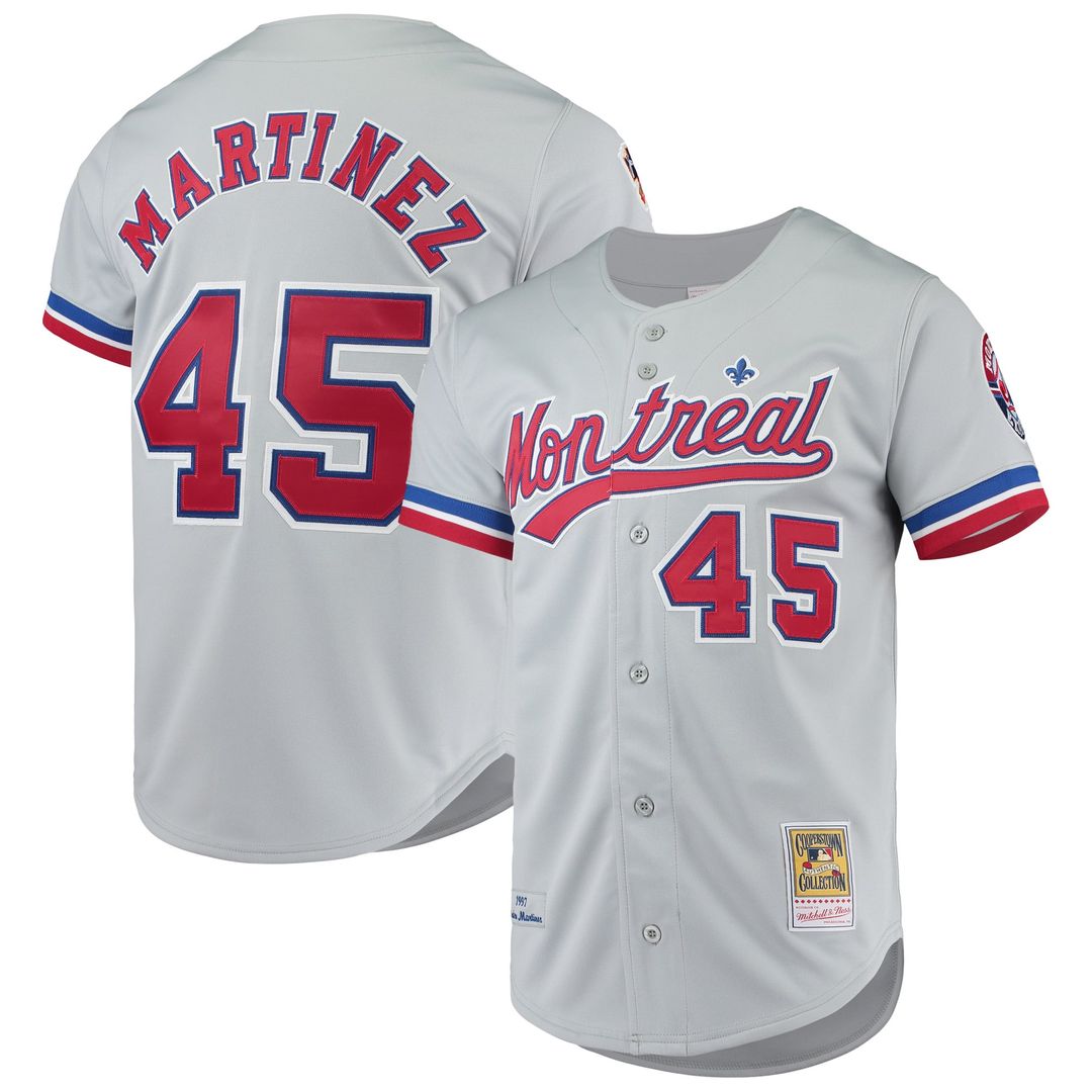 Montreal Expos Pedro Martinez Gray Cooperstown Collection Authentic Baseball Jersey