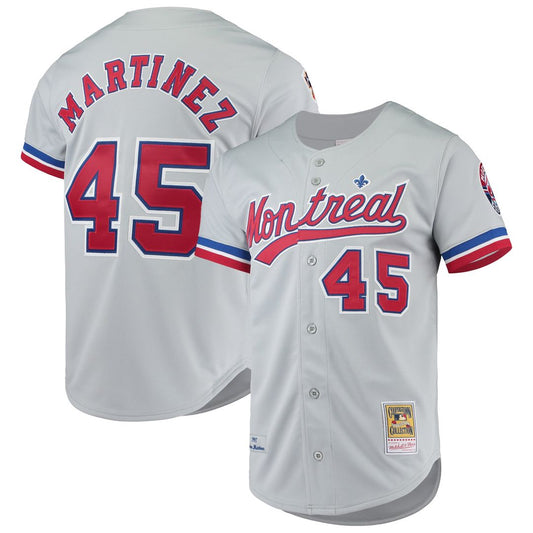 Montreal Expos Pedro Martinez Gray Cooperstown Collection Authentic Baseball Jersey