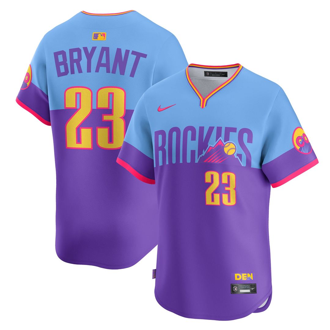 Colorado Rockies Kris Bryant Purple/Light Blue 2025 City Connect Limited Baseball Jersey