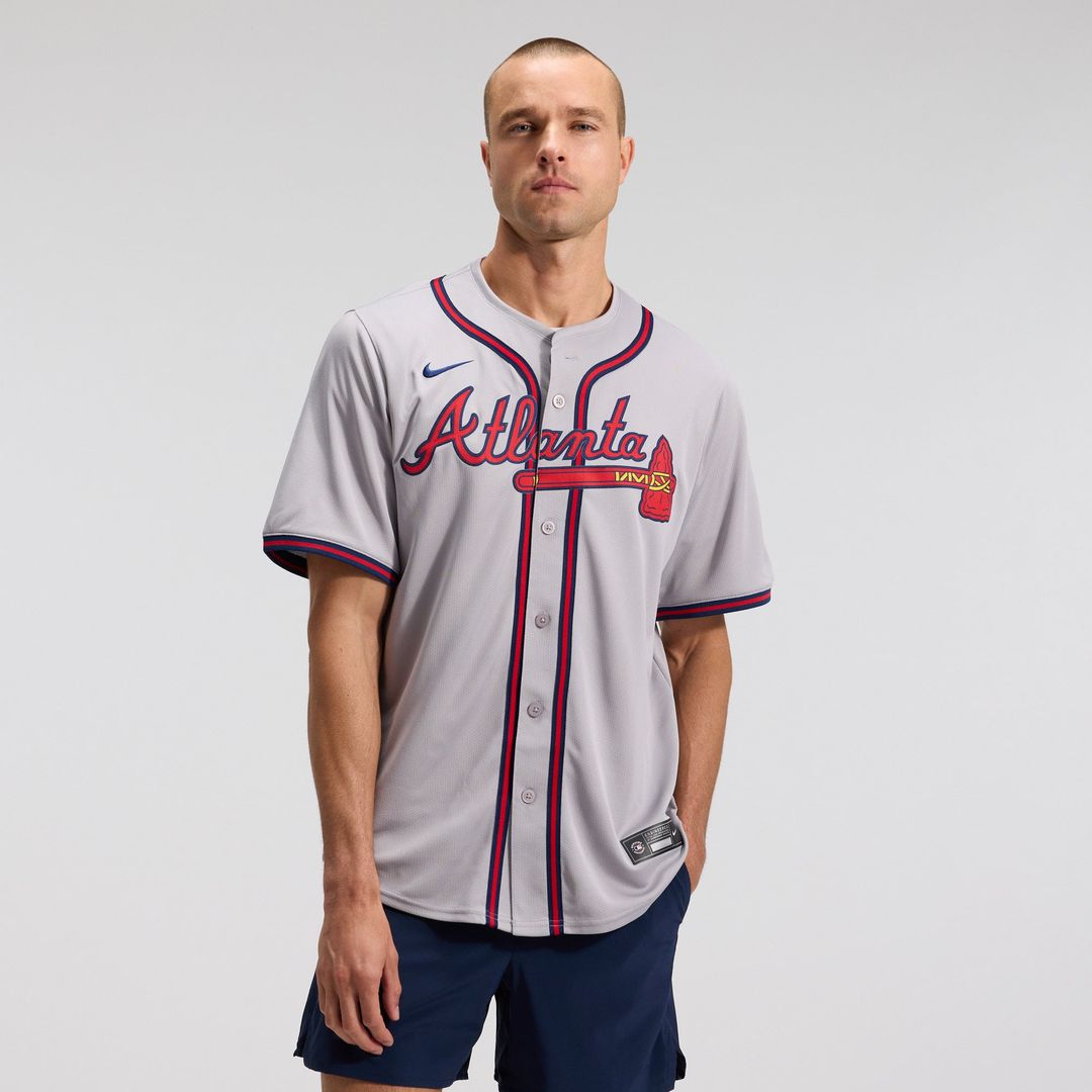 Atlanta Braves Ozzie Albies Gray Road Limited Baseball Jersey | MLB Baseball Jersey