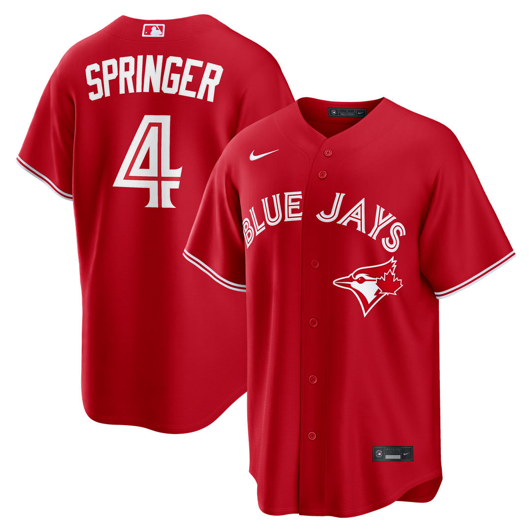Toronto Blue Jays George Springer Red Canada Day Replica Baseball Jersey
