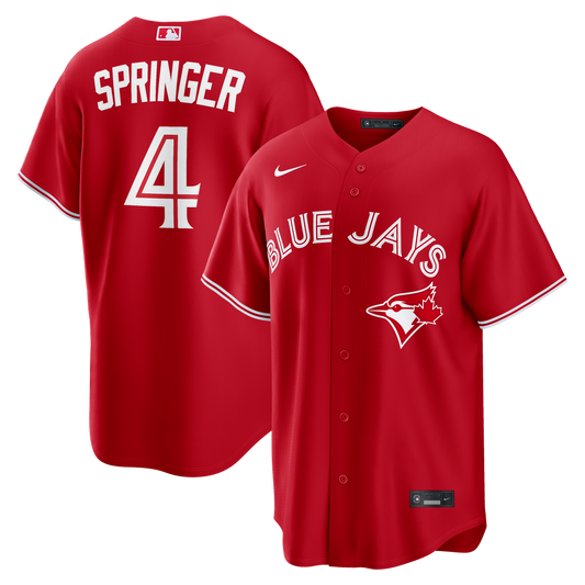 Toronto Blue Jays George Springer Red Canada Day Replica Baseball Jersey