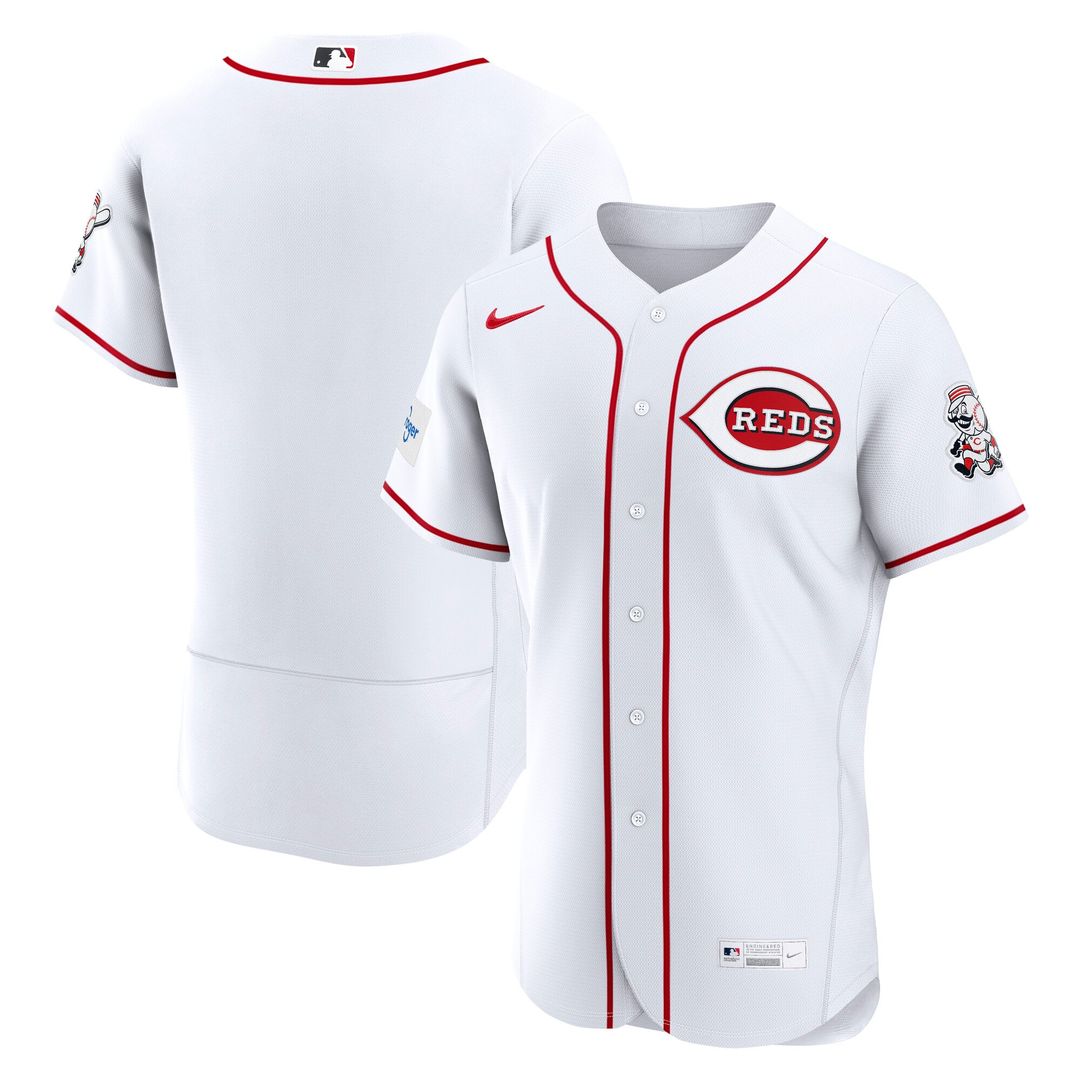 Cincinnati Reds White Home Sponsor Patch Authentic Baseball Jersey