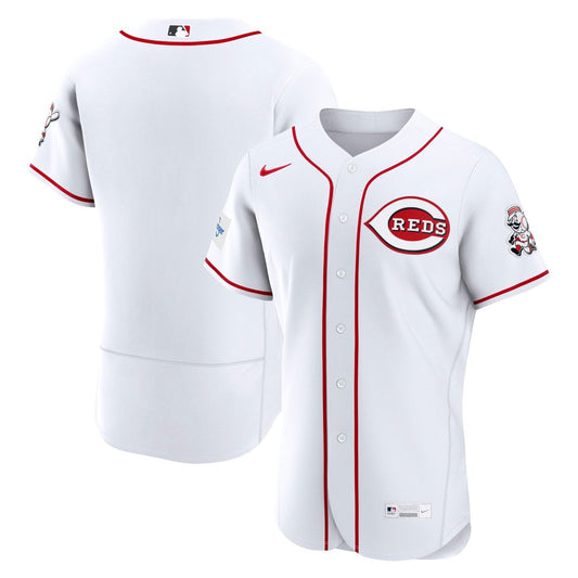 Cincinnati Reds White Home Sponsor Patch Authentic Baseball Jersey