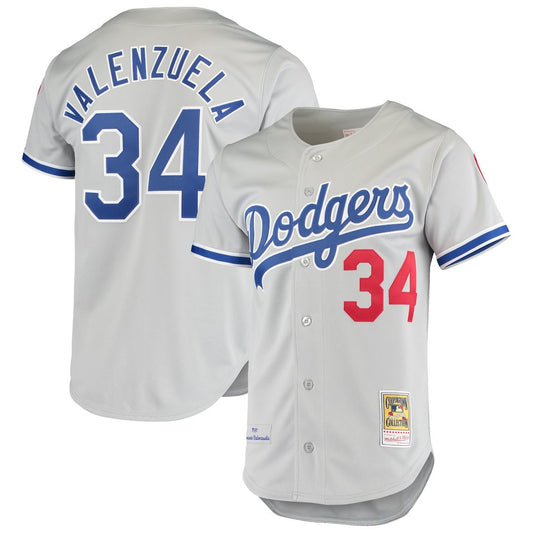 Los Angeles Dodgers Fernando Valenzuela Gray Road 1981 Cooperstown Collection Authentic Baseball Jersey
