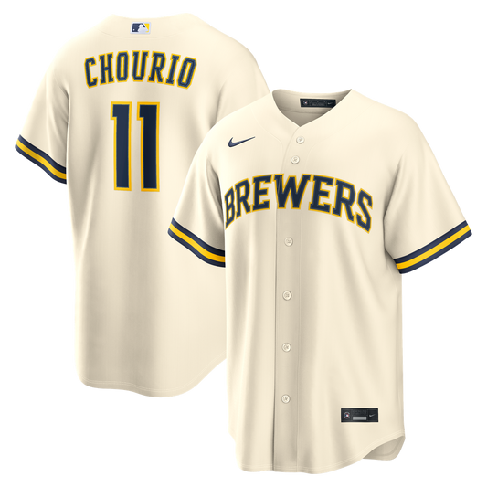 Milwaukee Brewers Jackson Chourio Cream Home Replica Baseball Jersey