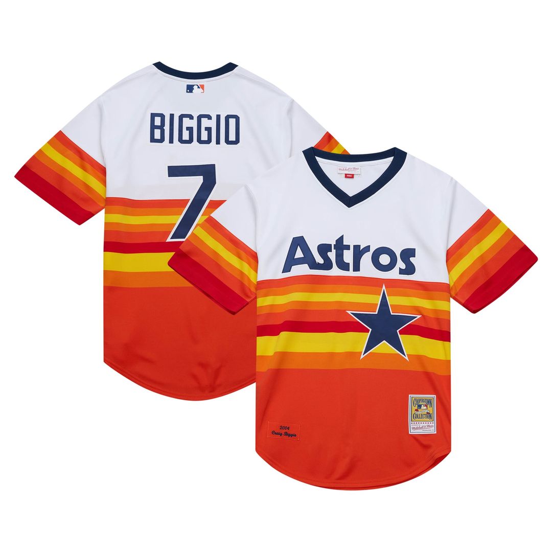 Houston Astros Craig Biggio White 2004 Cooperstown Collection Authentic Throwback Baseball Jersey