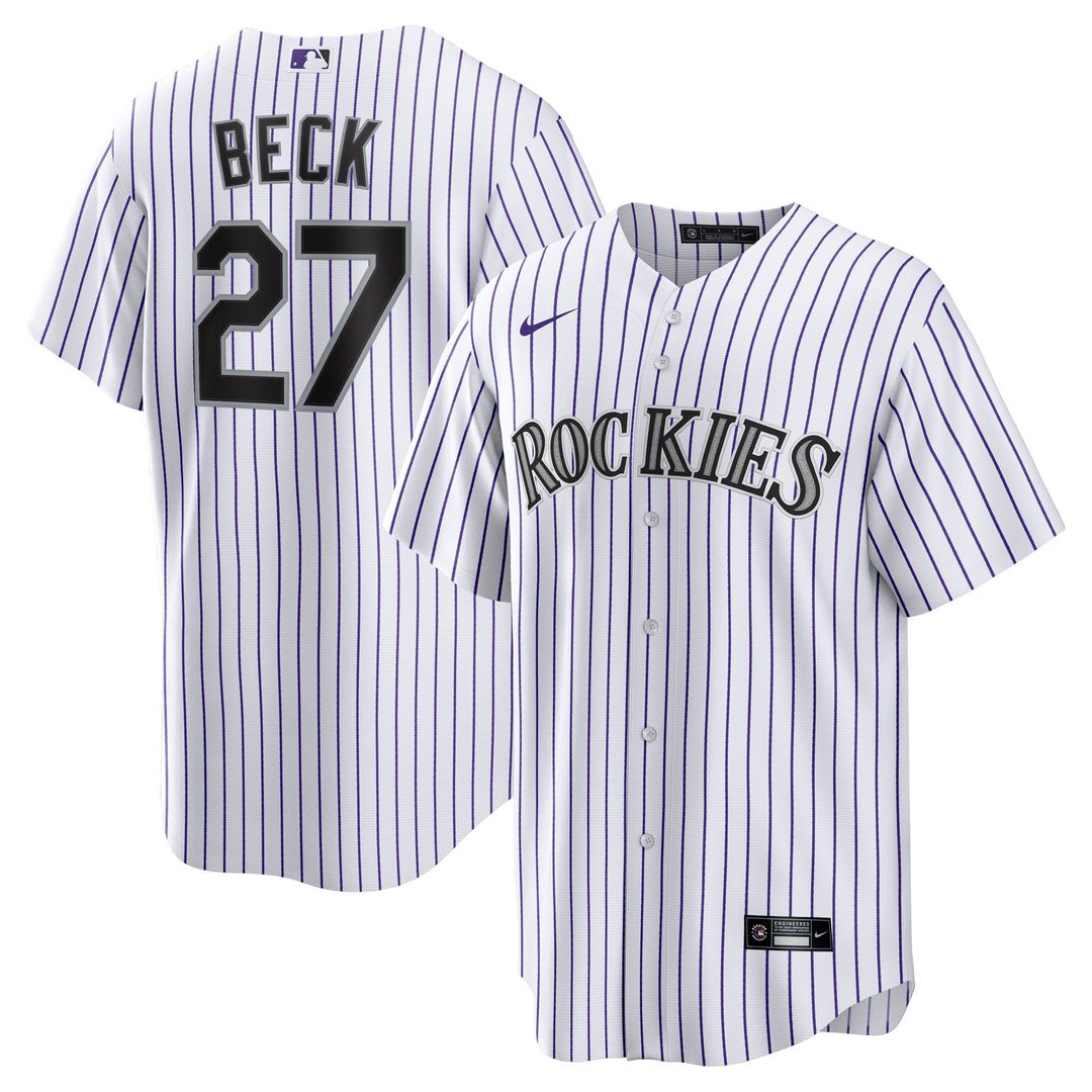 Colorado Rockies Beck White Home Replica Baseball Jersey