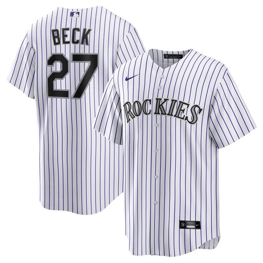 Colorado Rockies Beck White Home Replica Baseball Jersey