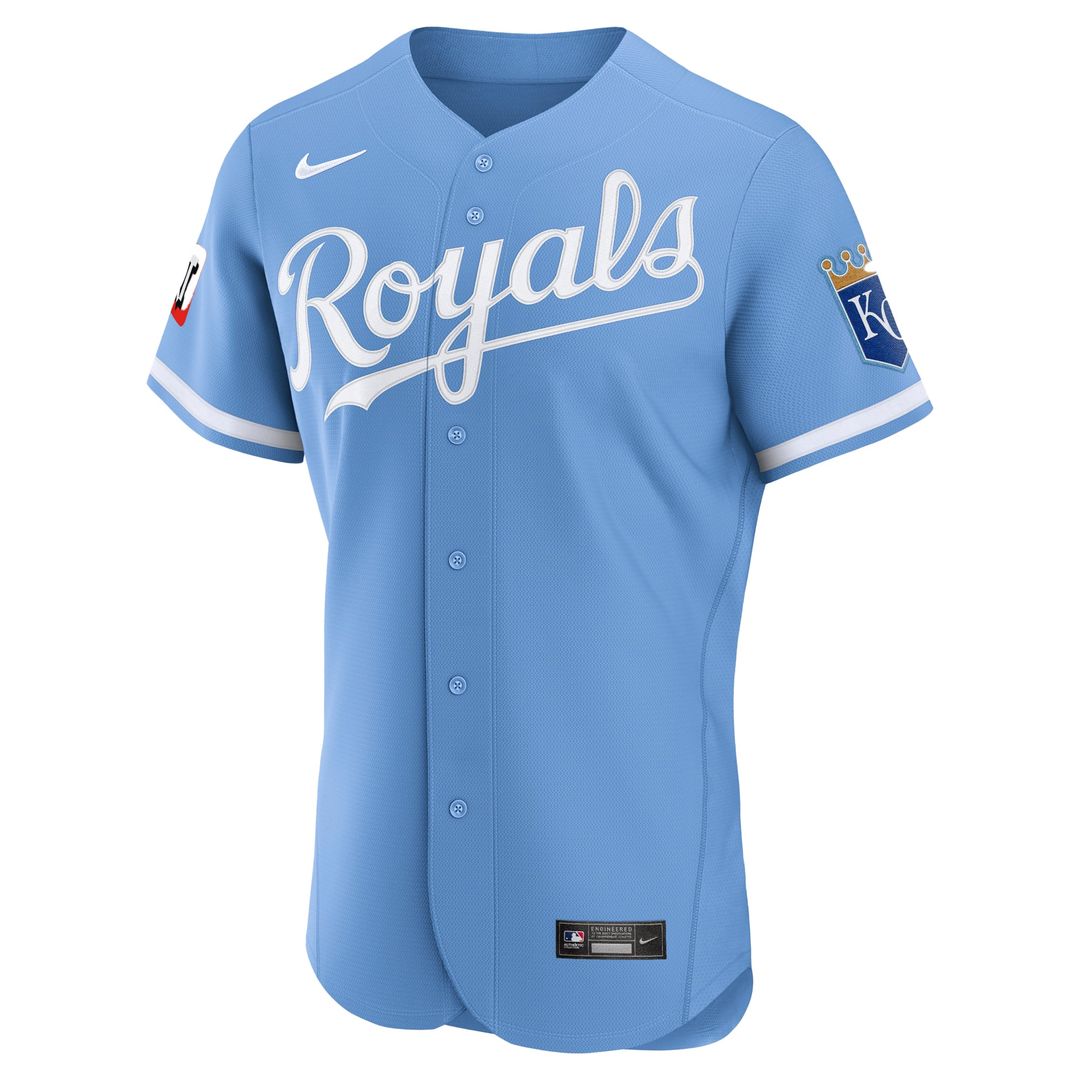 Kansas City Royals Light Blue Alternate Sponsor Patch Authentic Baseball Jersey | MLB Baseball Jersey