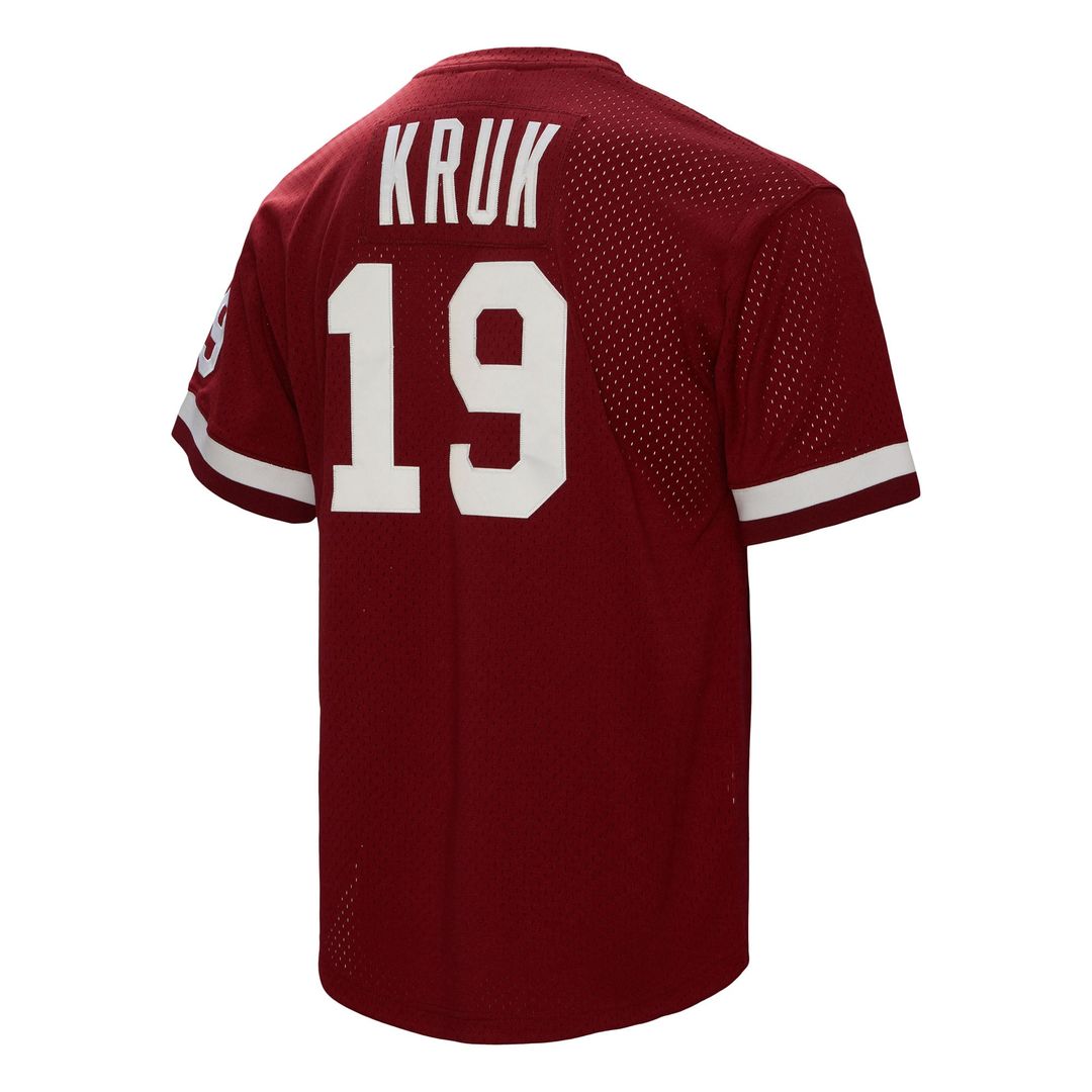 Philadelphia Phillies John Kruk Burgundy Big & Tall Cooperstown Collection Mesh Batting Practice Baseball Jersey | MLB Baseball Jersey