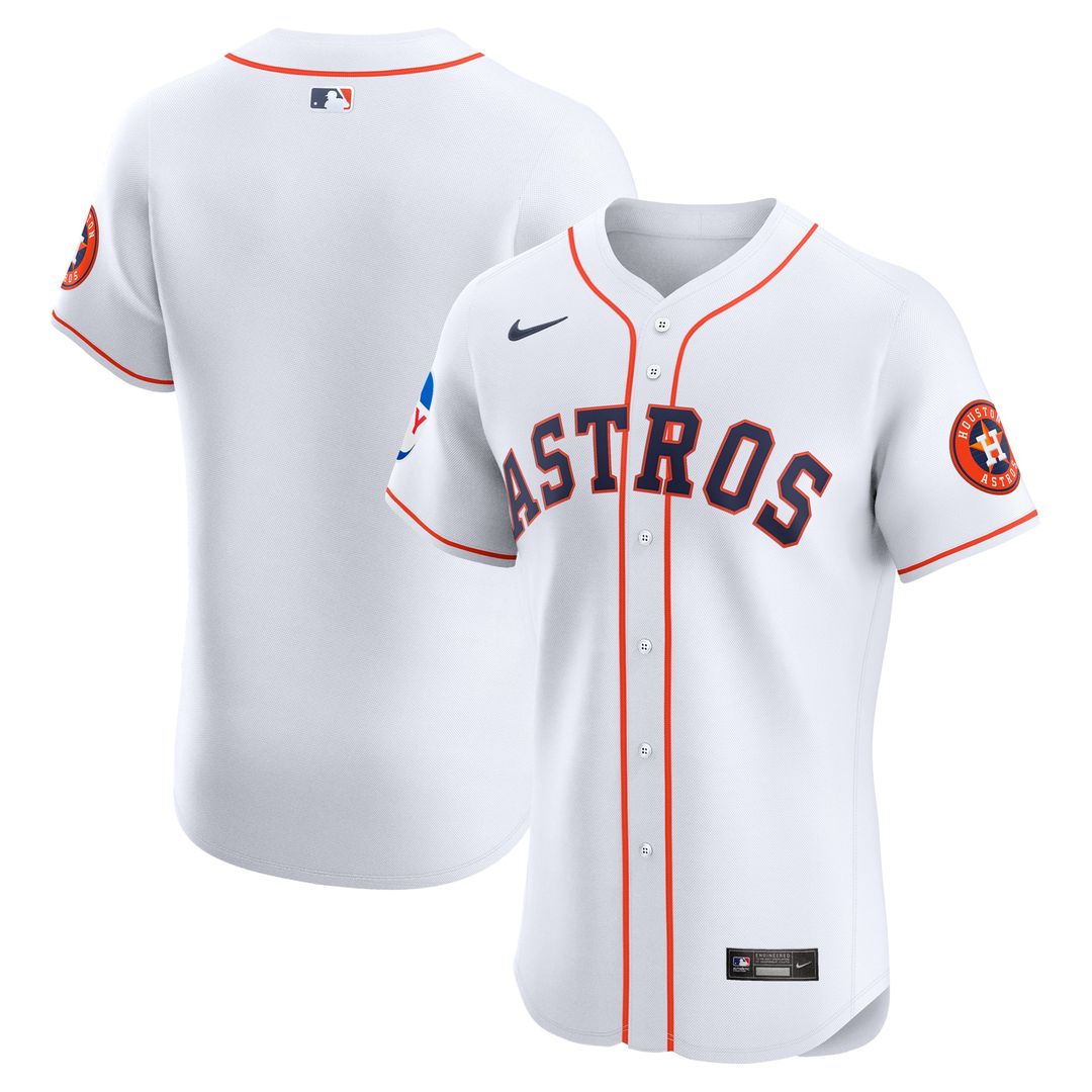 Houston Astros White Home Elite Patch Baseball Jersey