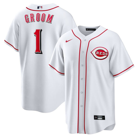 Cincinnati Reds White #1 Groom Home Replica Baseball Jersey