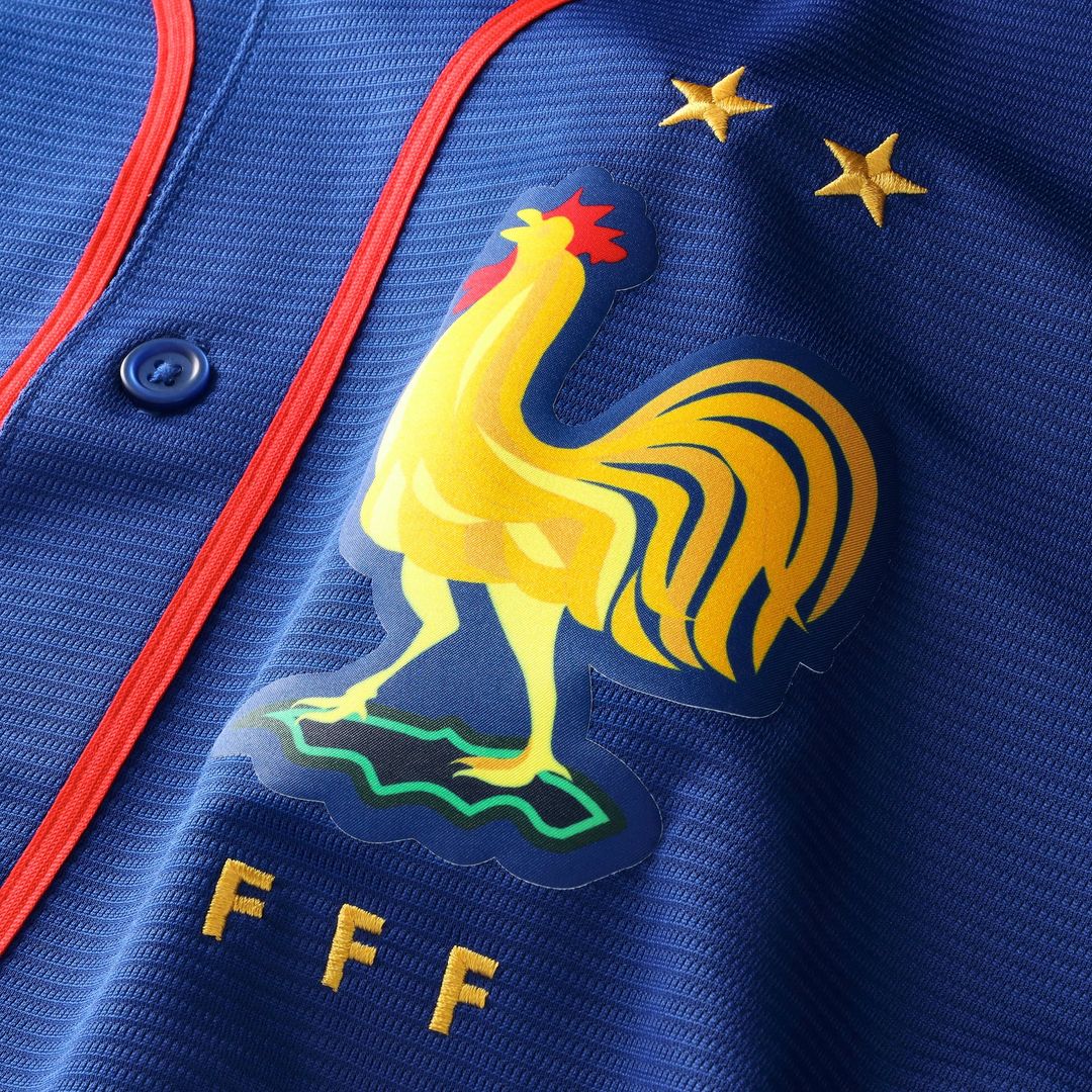 France National Team x MLB Blue Stadium Replica Baseball Jersey
