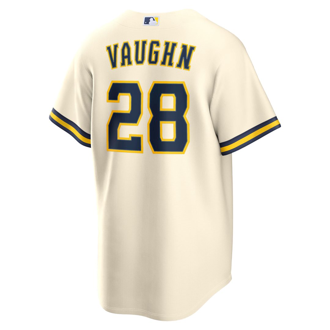 Milwaukee Brewers Andrew Vaughn Cream Home Replica Baseball Jersey | MLB Baseball Jersey
