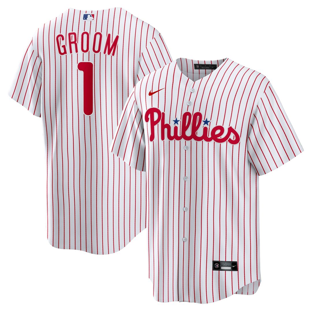 Philadelphia Phillies White #1 Groom Home Replica Baseball Jersey