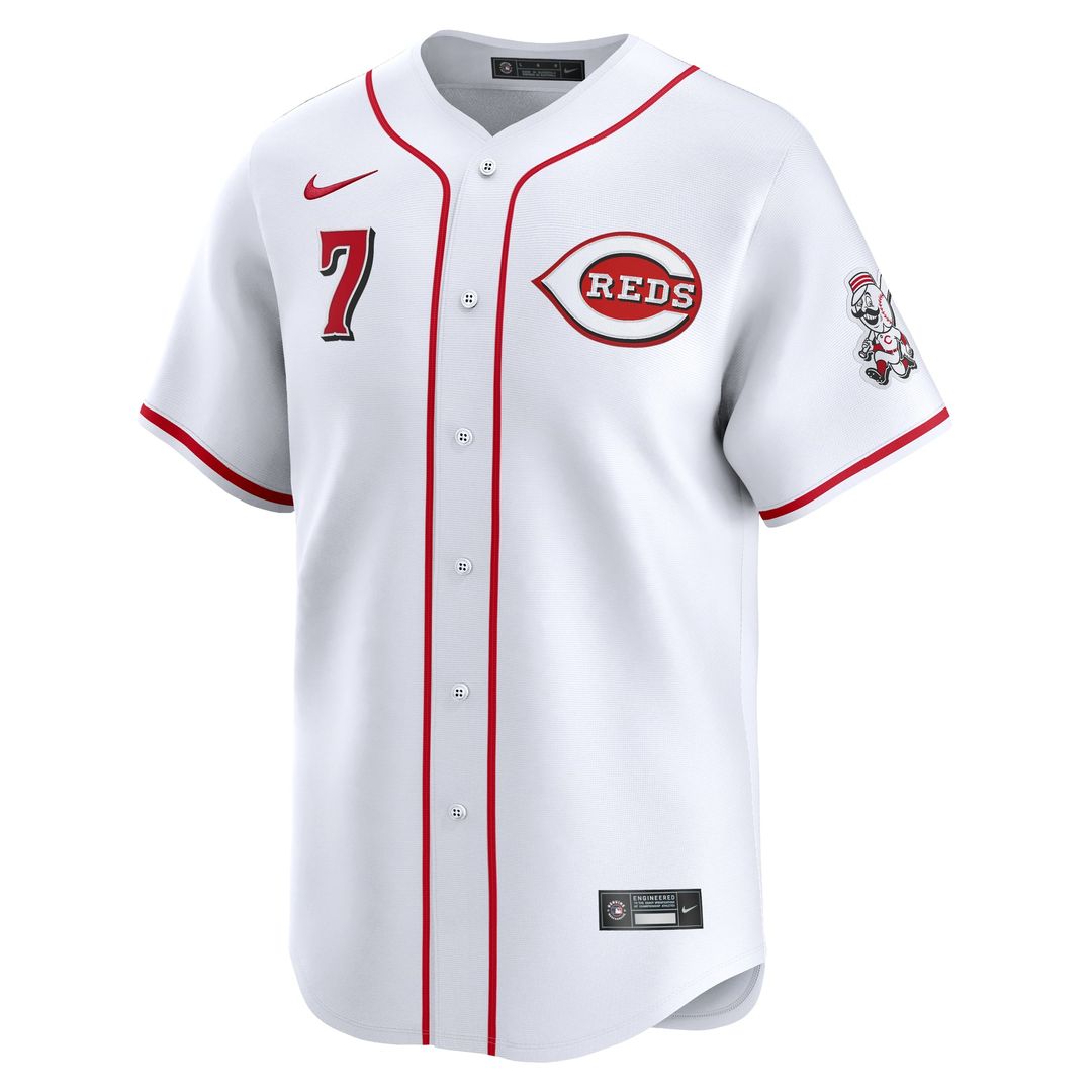 Cincinnati Reds Spencer Steer White Home Limited Baseball Jersey | MLB Baseball Jersey