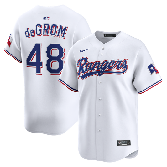 Texas Rangers Jacob deGrom White Home Limited Baseball Jersey