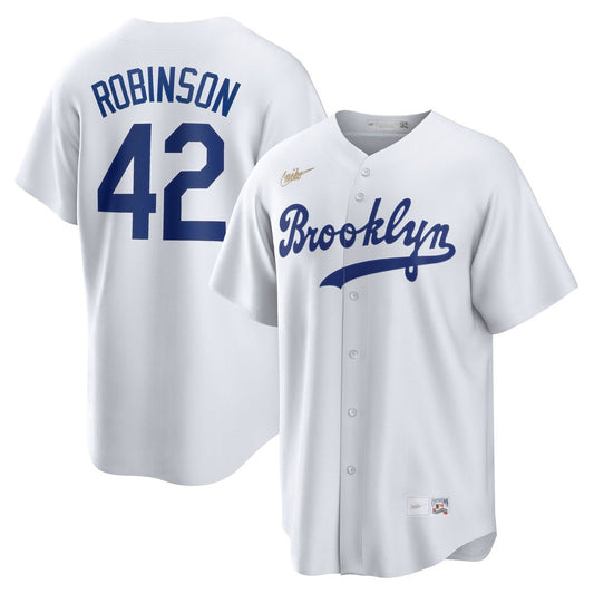 Brooklyn Dodgers Jackie Robinson White Cooperstown Collection Jackie Robinson Day Baseball Jersey