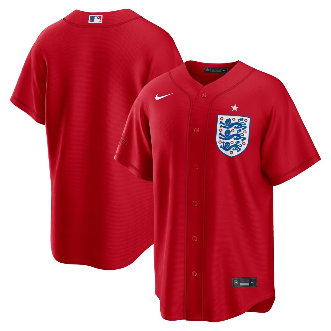 England National Team x MLB Red Stadium Replica Baseball Jersey