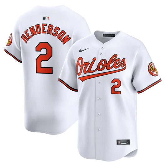 Baltimore Orioles Gunnar Henderson White Home Limited Baseball Jersey