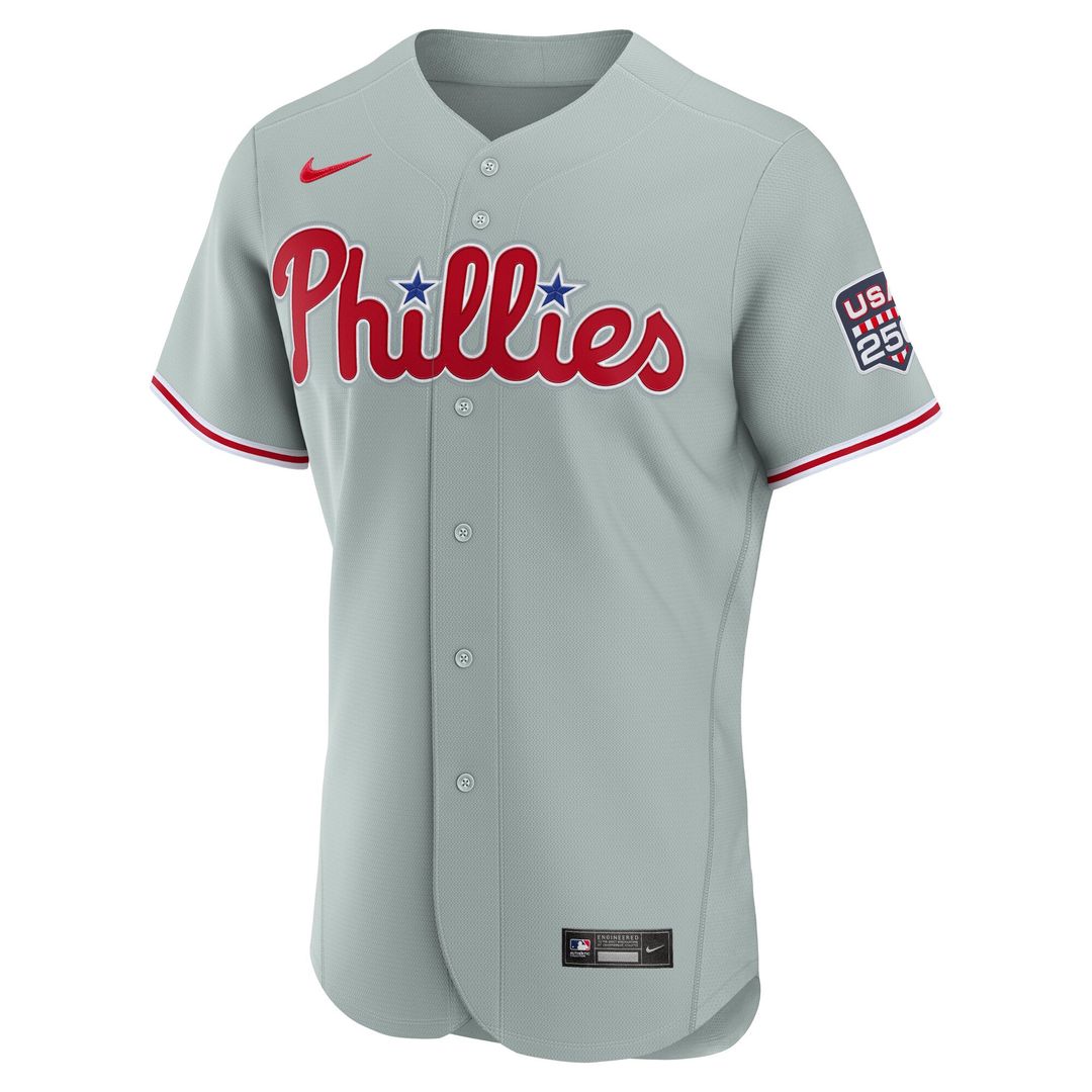 Fourth of July Men's Philadelphia Phillies Bryce Harper Gray USA 250 Authentic Baseball Jersey | MLB Baseball Jersey