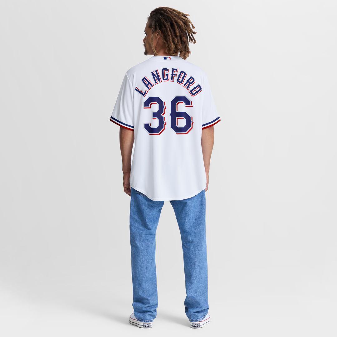 Texas Rangers Wyatt Langford White Home Replica Baseball Jersey | MLB Baseball Jersey
