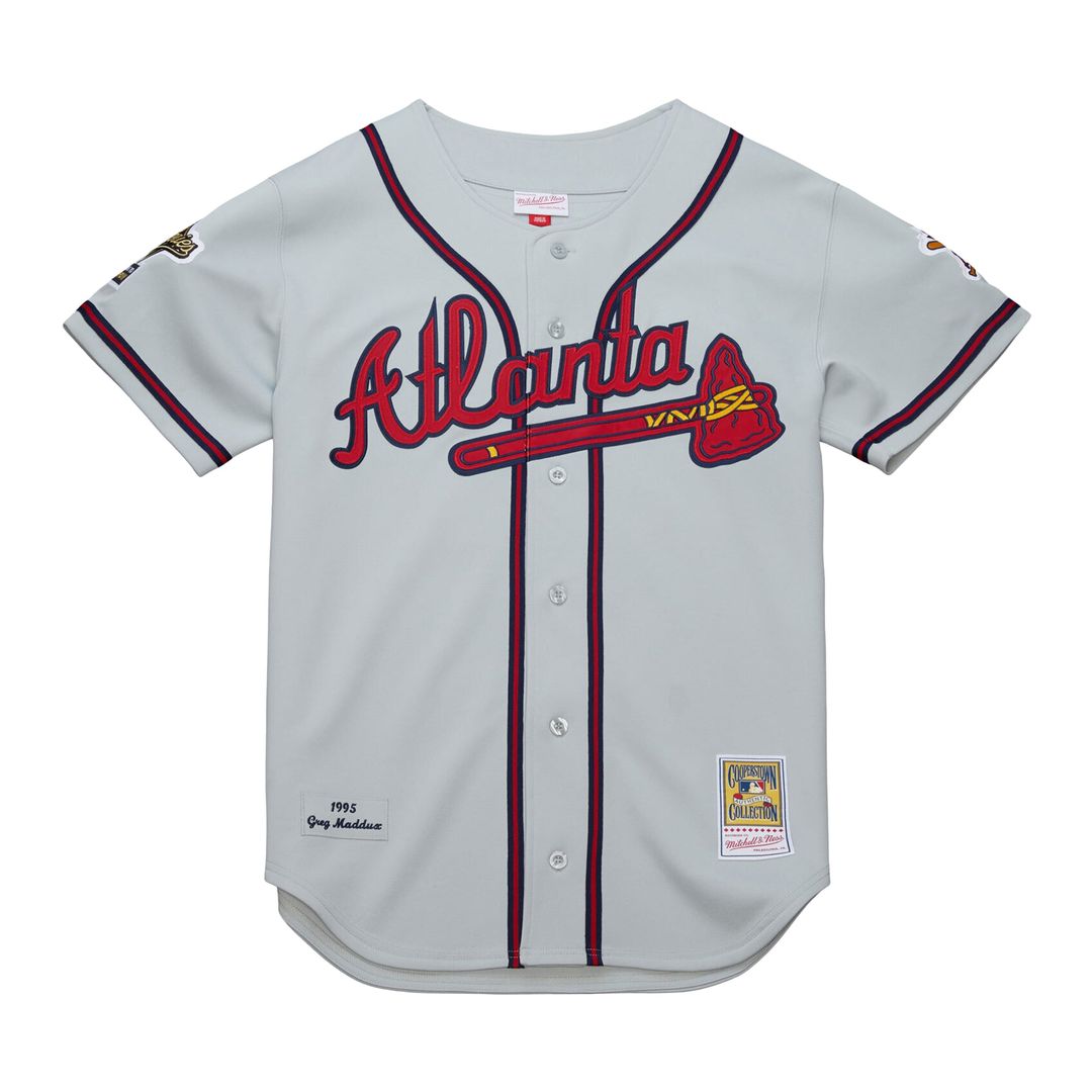 Atlanta Braves Greg Maddux Gray 1995 Throwback Authentic Baseball Jersey | MLB Baseball Jersey