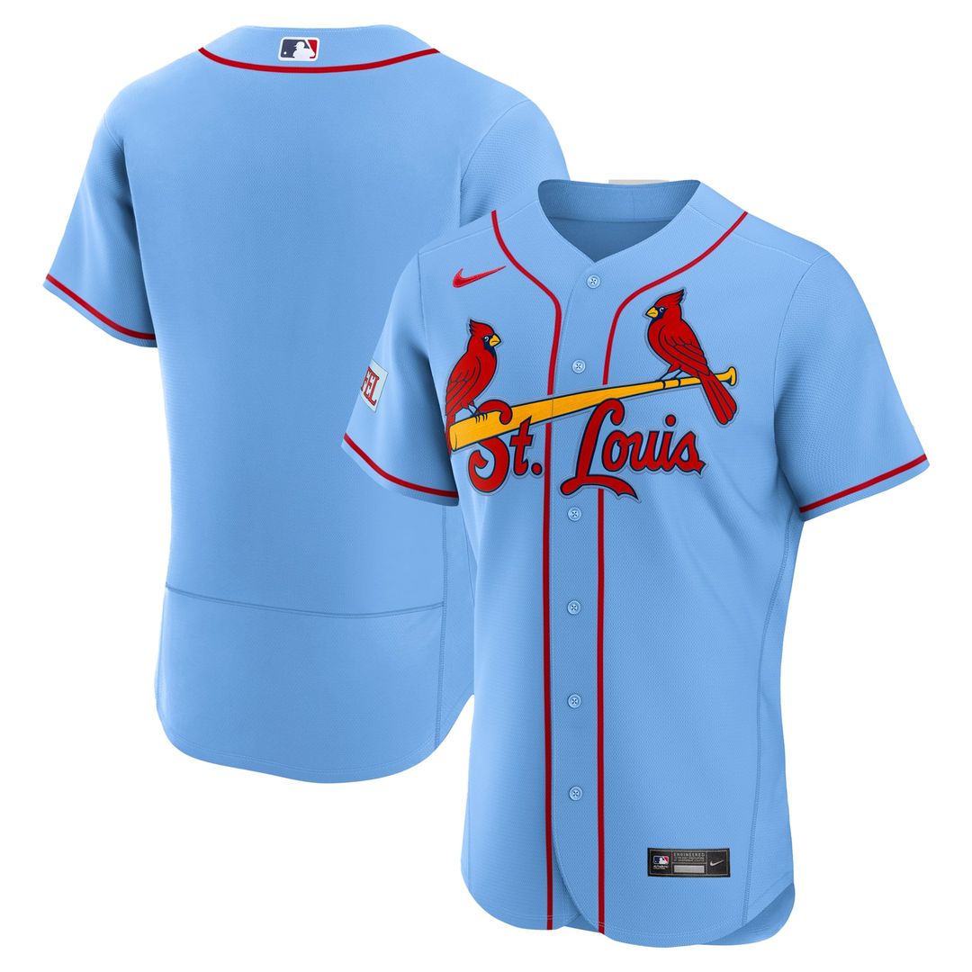 St. Louis Cardinals Light Blue Alternate Sponsor Patch Authentic Baseball Jersey