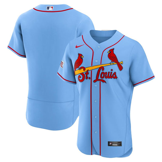 St. Louis Cardinals Light Blue Alternate Sponsor Patch Authentic Baseball Jersey