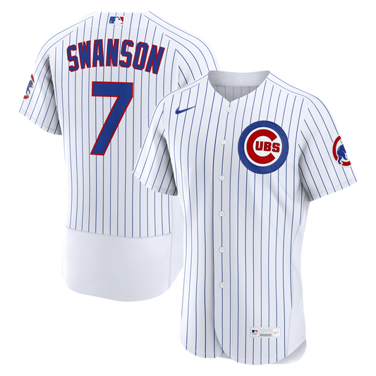 Chicago Cubs Dansby Swanson White Home Authentic Baseball Jersey