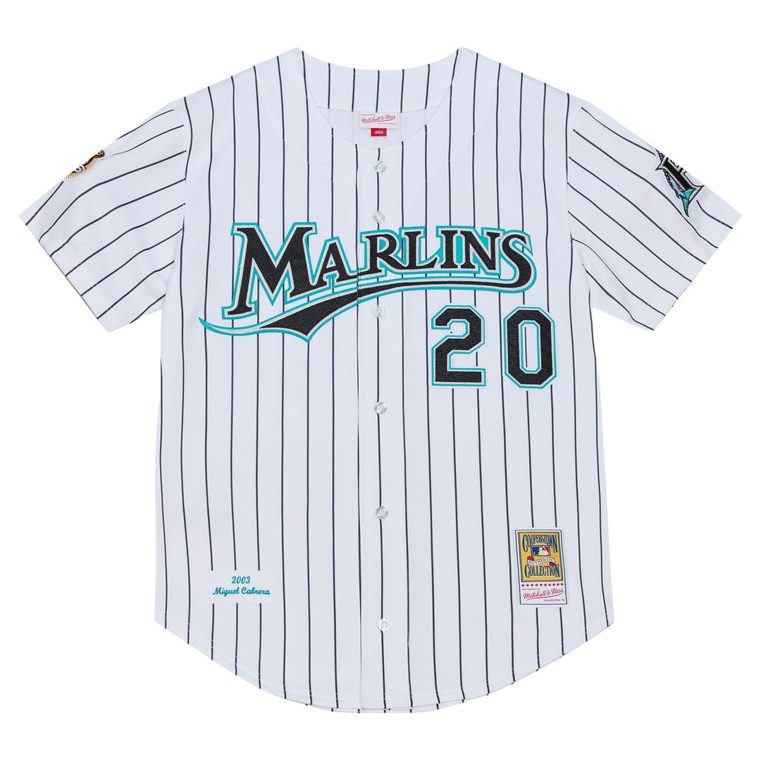 Florida Marlins Miguel Cabrera White 2003 Cooperstown Collection Authentic Baseball Jersey | MLB Baseball Jersey