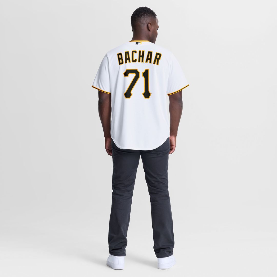 Pittsburgh Pirates Lake Bachar White Home Replica Baseball Jersey | MLB Baseball Jersey