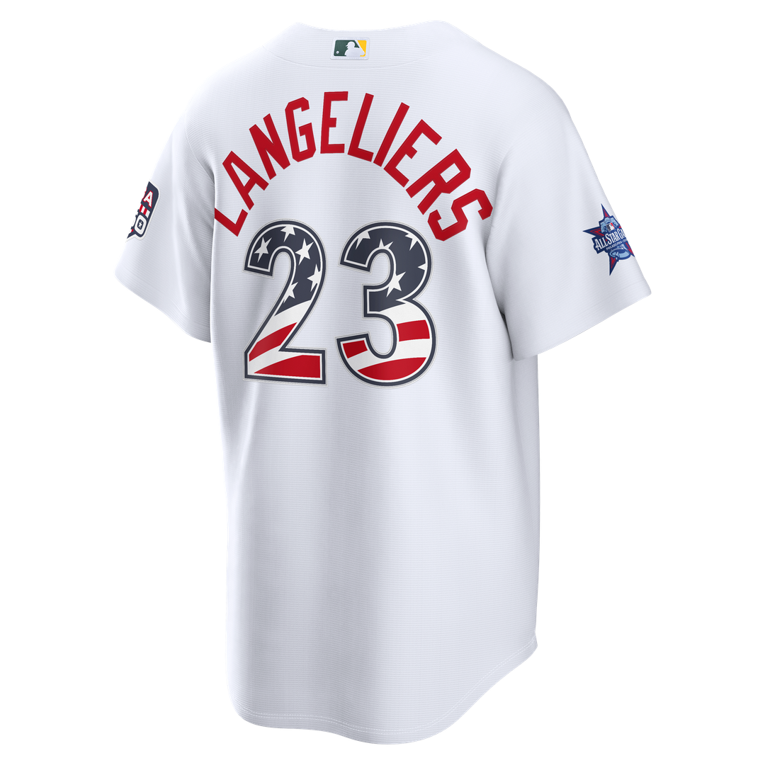 2026 All-Star Edition Stars & Stripes Men's Athletics Shea Langeliers White Stadium Baseball Jersey | MLB Baseball Jersey