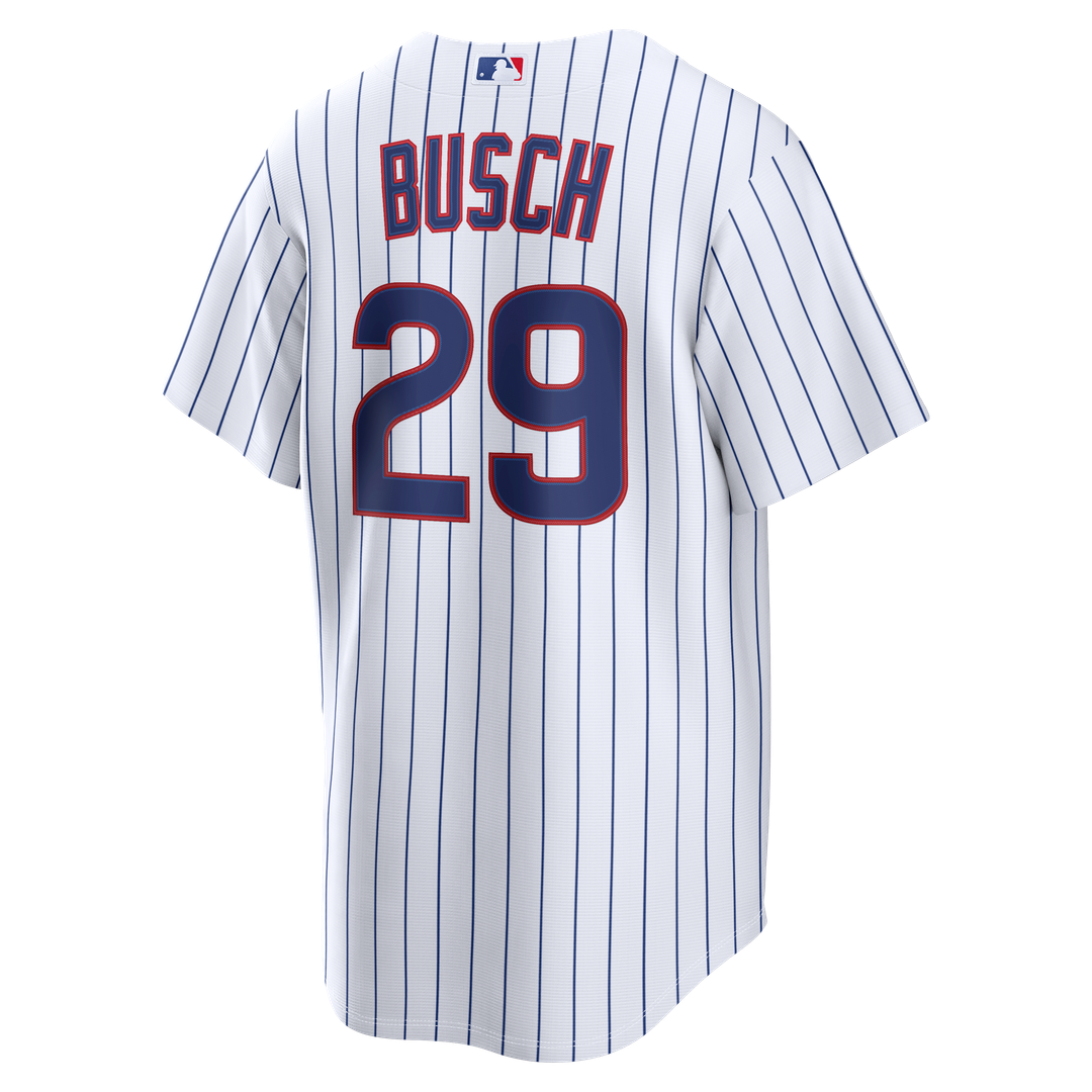 Chicago Cubs Michael Busch White Home Replica Baseball Jersey | MLB Baseball Jersey
