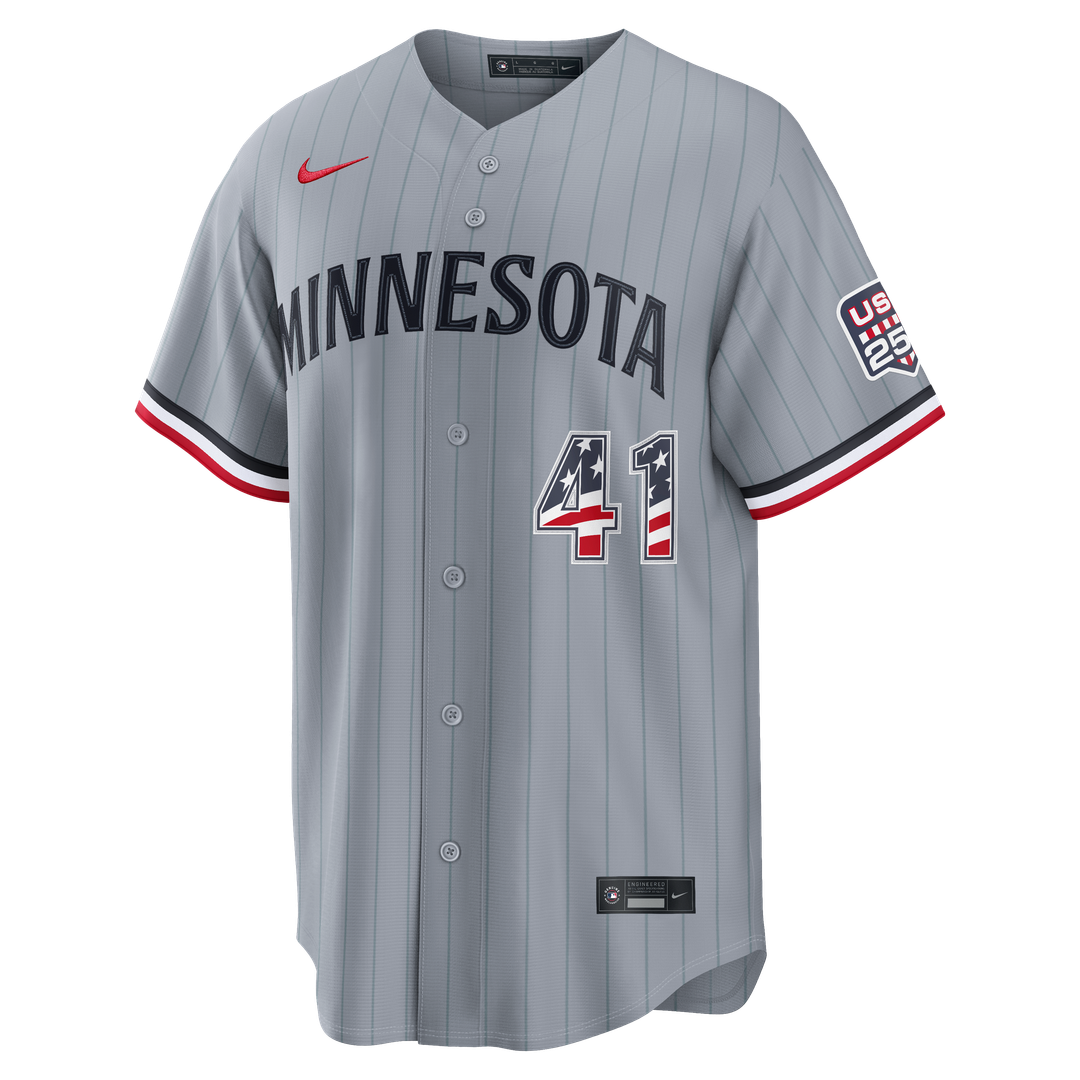 Fourth of July Men's Minnesota Twins Joe Ryan Gray USA 250 Stadium Baseball Jersey | MLB Baseball Jersey