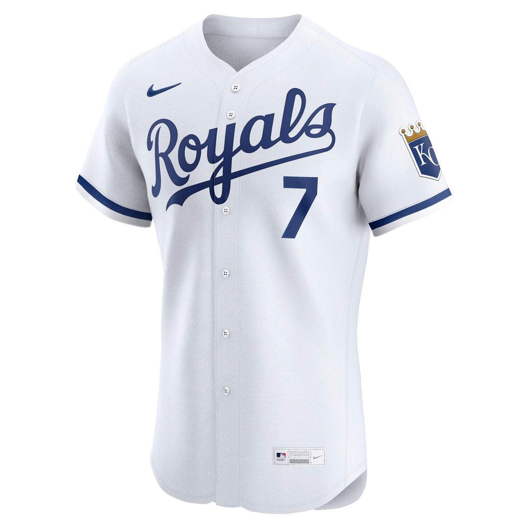 Kansas City Royals Bobby Witt Jr. White Home Elite Baseball Jersey | MLB Baseball Jersey