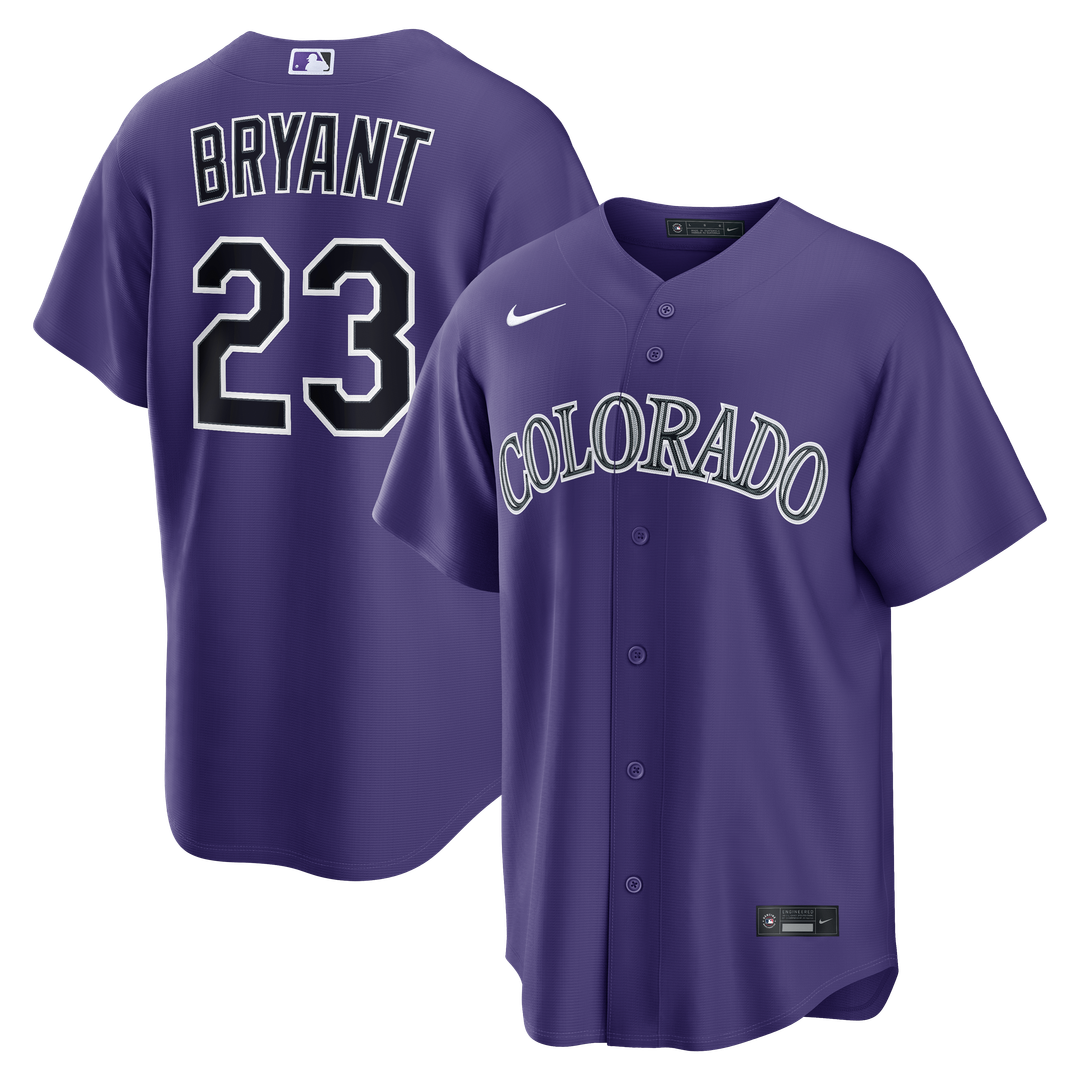 Colorado Rockies Kris Bryant Purple Alternate Replica Baseball Jersey
