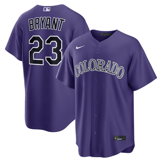 Colorado Rockies Kris Bryant Purple Alternate Replica Baseball Jersey