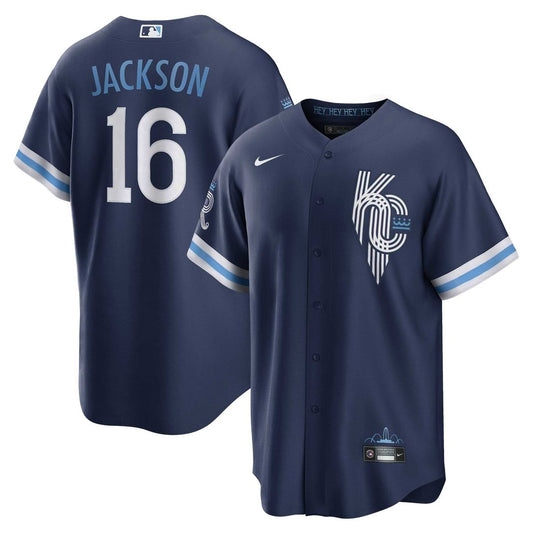 Kansas City Royals Bo Jackson Navy City Connect Replica Baseball Jersey