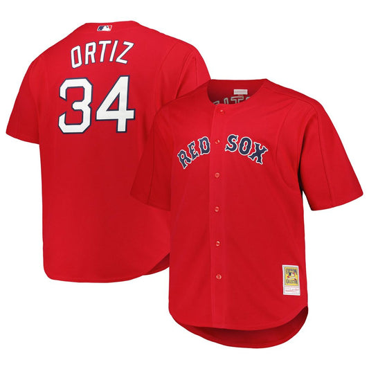 Boston Red Sox David Ortiz Red Big & Tall Cooperstown Mesh Batting Practice Baseball Jersey