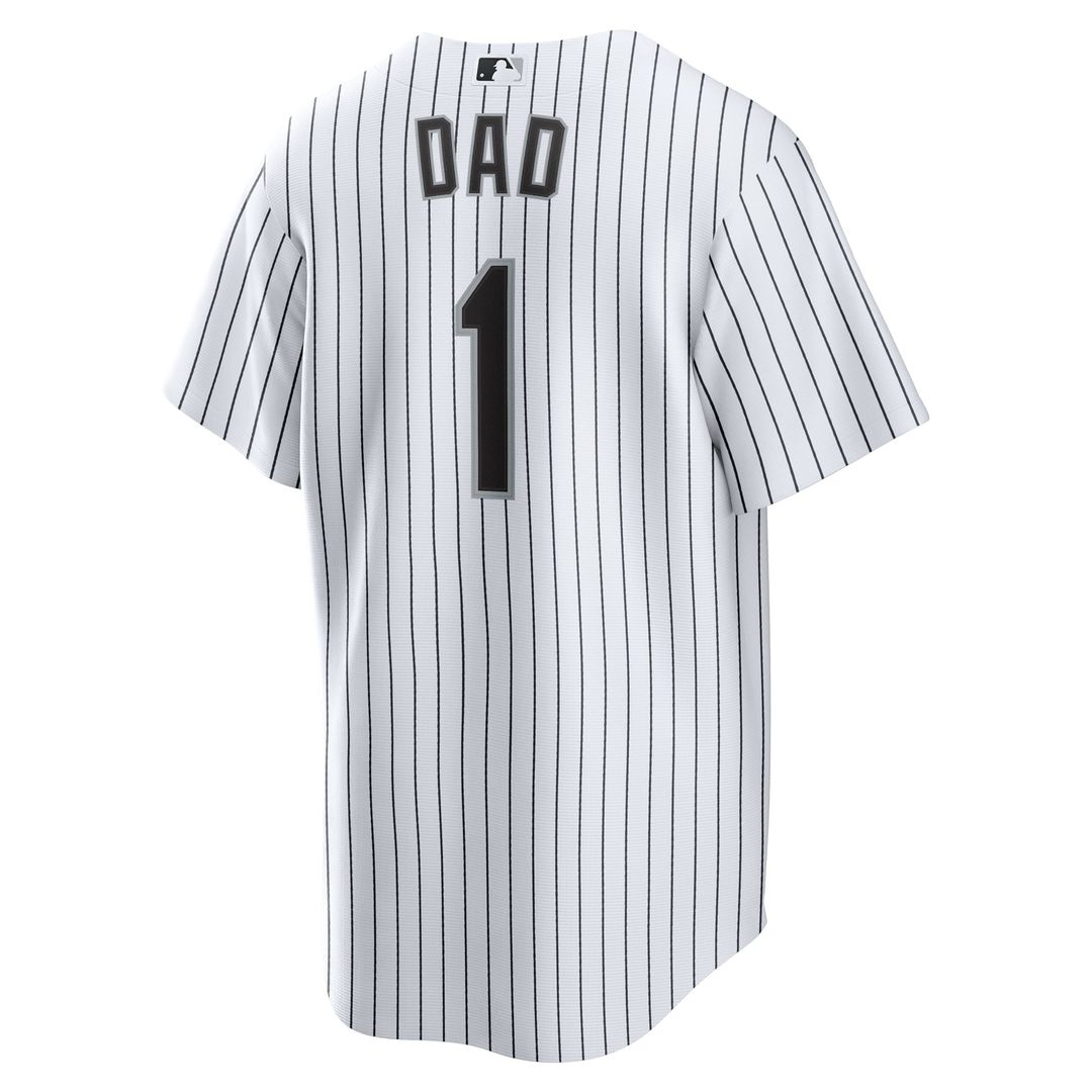 Chicago White Sox White #1 Dad Home Replica Baseball Jersey | MLB Baseball Jersey