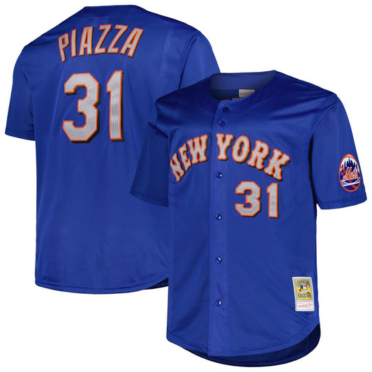 New York Mets Mike Piazza Royal Big & Tall Cooperstown Mesh Batting Practice Baseball Jersey