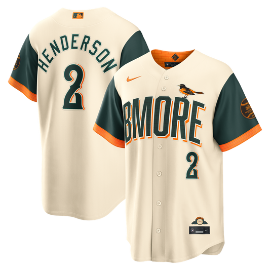 Baltimore Orioles Gunnar Henderson Cream 2026 City Connect Stadium Baseball Jersey